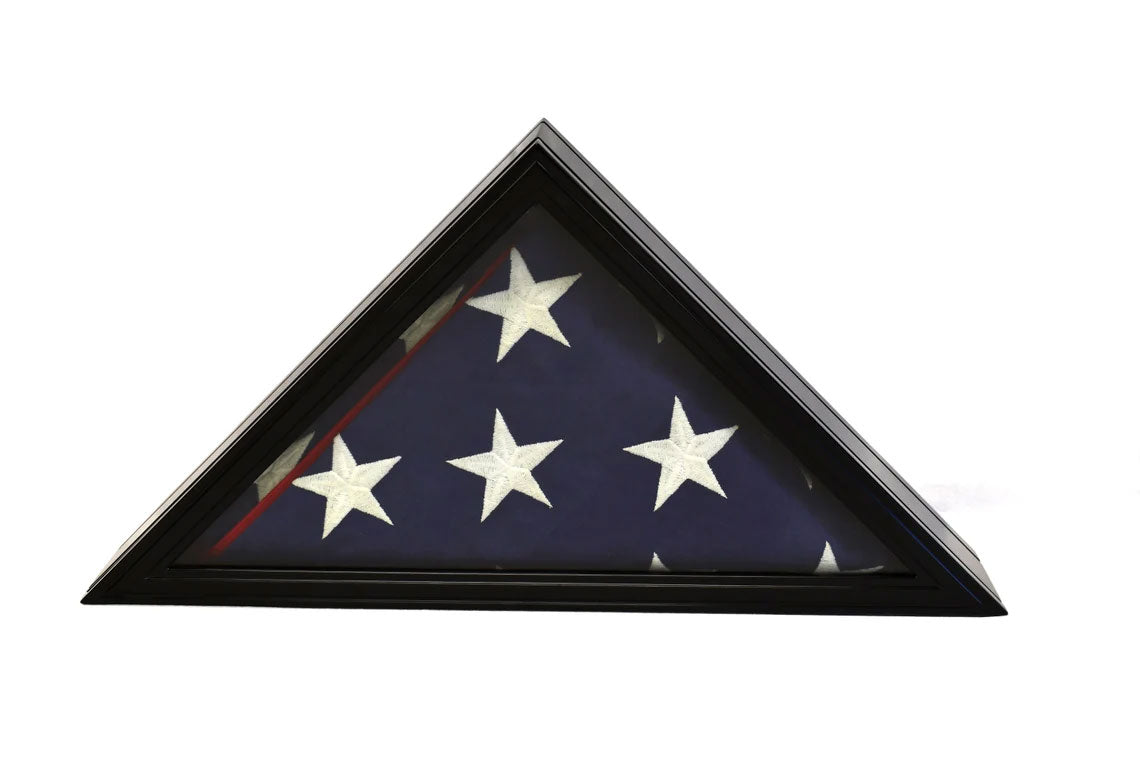 Honors Flag Display Case for 5x9 Memorial / Burial / Funeral Shelf Box Glass Holder Frame - Two Detailed Stripes, Honors Flag Display Case for 5x9 Memorial / Burial / Funeral Shelf Box, The Military Gift Store, Flag Display cases (71)