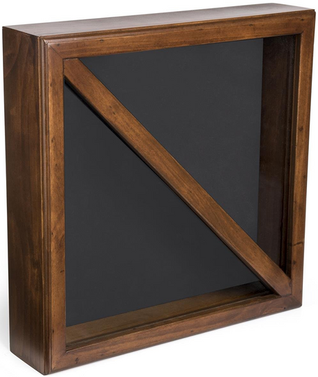 Flag Display Box, Tempered Glass & Pine Wood Construction – Cherry, Black Finish, Flag Display Box, Cherry, Black Finish, The Military Gift Store, American Flags- High Quality American Discounted Flags (2)