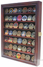 LOCKABLE Military Challenge Coin Display Case Cabinet Rack Holder, LOCKABLE - Mahogany Finish, Military Challenge Coin Display Case Cabinet Rack Holder, LOCKABLE, The Military Gift Store, Challenge COIN DISPLAY STANDS - Coin Display Rack