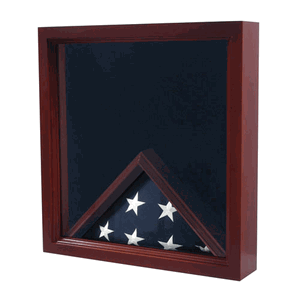 Military Flag and Medals Display Case Cabinet