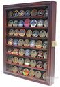 Lockable Military Challenge Coin Display Case Cabinet Rack Holder (Mahogany Finish), Lockable Military Challenge Coin Display Case Cabinet Rack Holder, The Military Gift Store, Challenge COIN DISPLAY STANDS - Coin Display Rack