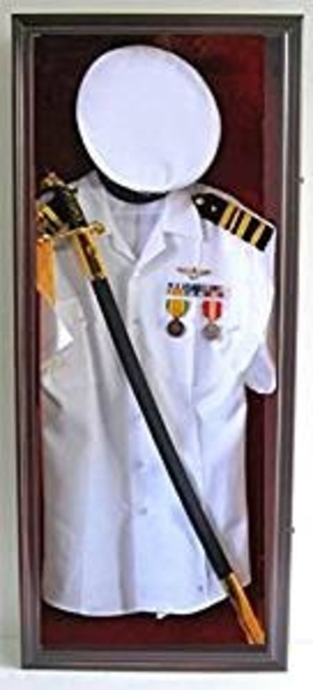 Military Uniform Shadow Box Sword or Gun Display Case. Military Uniform Shadow Box Sword or Gun Display Case.