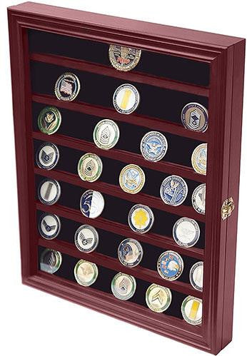Flag Connections Military Challenge Coin Display Case Cabinet Rack Holder with Door, Military Challenge Coin Display Case Cabinet Rack Holder with Door, The Military Gift Store, Challenge COIN DISPLAY STANDS - Coin Display Rack
