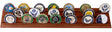 Flag Connections Military Challenge Coin Holder Stand (Walnut) (Wood, 3 Rows)