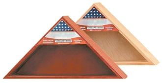 Military Flag Case With Shadow Box - for 5 X 9 flag, Flag and Medallion Case, Military Flag Case With Shadow Box - for 5 X 9 flag, The Military Gift Store, Triangle flag display