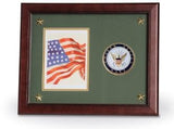 Navy Medallion Frame, Navy Photo and Medallion Frame, wood frame., , The Military Gift Store, American Flags- High Quality American Discounted Flags (2)