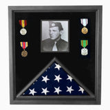 Photo Flag and Medal Display Case, Flag and Photo Frame. - The Military Gift Store