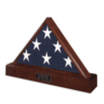 Military Flag Case And Pedestal Urn.