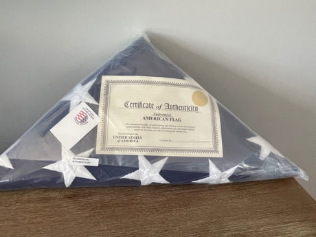 Folded Flag – Pre Folded American flag Made in The USA with Fully Embroered Stars and Sewn Stripes, Folded Flag – Pre Folded American flag Made in The USA, The Military Gift Store, Folded American Flags