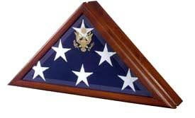 Memorial Flag Case - Burial Flag Box made in the USA from solid walnut or cherry wood