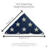 American Flag For Flag Display Case - 3ft x5 ft or 5ft x 9.5ft America Cotton Flag or folded 3ft x 5ft or folded 5ft x 9.5 ft America Flag. - The Military Gift Store
