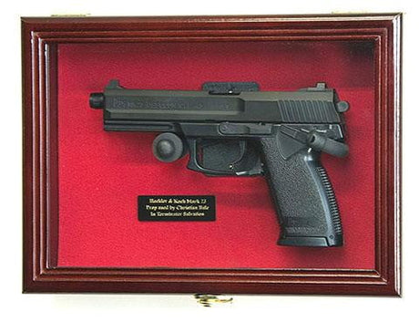Single Pistol Display Case Wall Mount, Cabinet Gun Holder, Single Pistol Display Case Wall Mount Solid Hardwood Cabinet Gun, The Military Gift Store, Gun Display Case, Single Pistol Display Case Wall Mount, Cabinet Gun Holder