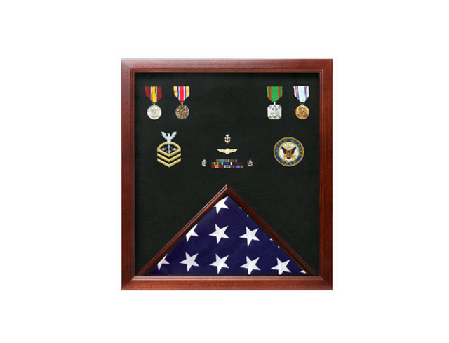 Flag Connections Military Flag and Medal Display Case.