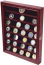 Military Challenge Coin Display Case Cabinet Rack Holder with Door..