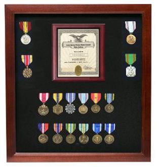 Medal and Document Case American Flag Shadow Box