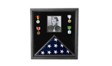 Military Photo Flag and Medal Display Case - folded 3x5 American flag, , The Military Gift Store, American Flag Frames (43)