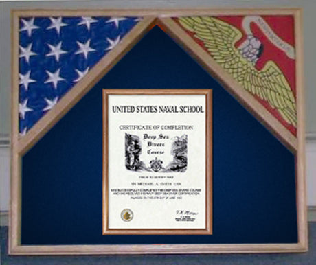Military Flag Case For 2 Flags and Certificate Display Case. - The Military Gift Store