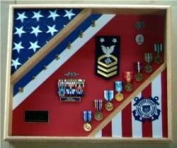 Official Flag Plus Medals and Award Display Case.