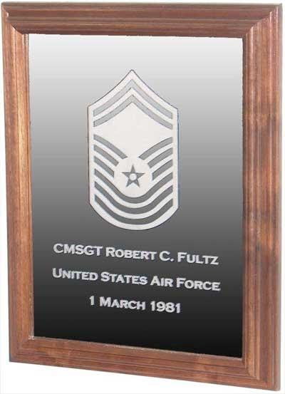 Military Laser Engraved Rank Insignia Mirror Frame High-Gloss Lacquer Finish, Military Laser Engraved Rank Insignia Mirror Frame, The Military Gift Store, Awards Display Cases, Awards Display Frames (62)