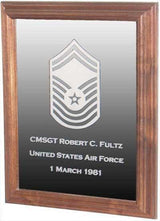 Military Laser Engraved Rank Insignia Mirror Frame High-Gloss Lacquer Finish, Military Laser Engraved Rank Insignia Mirror Frame, The Military Gift Store, Awards Display Cases, Awards Display Frames (62)