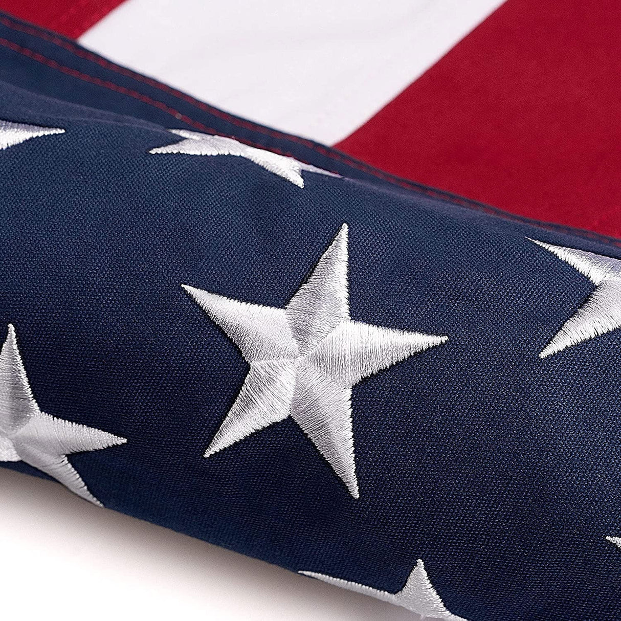 This 100% Cotton 3x5 ft American Flag, Heavy Duty Fabric, Longest Lasting, Embroidered Stars, Sewn Stripes, Brass Grommets, The Best Cotton US House Flags, This 100% Cotton 3x5 ft American Flag, Heavy Duty Fabric, The Military Gift Store, Folded Memorial Flag
