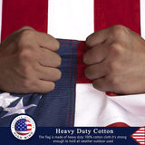 This 100% Cotton 3x5 ft American Flag, Heavy Duty Fabric, Longest Lasting, Embroidered Stars, Sewn Stripes, Brass Grommets, The Best Cotton US House Flags, This 100% Cotton 3x5 ft American Flag, Heavy Duty Fabric, The Military Gift Store, Folded Memorial Flag