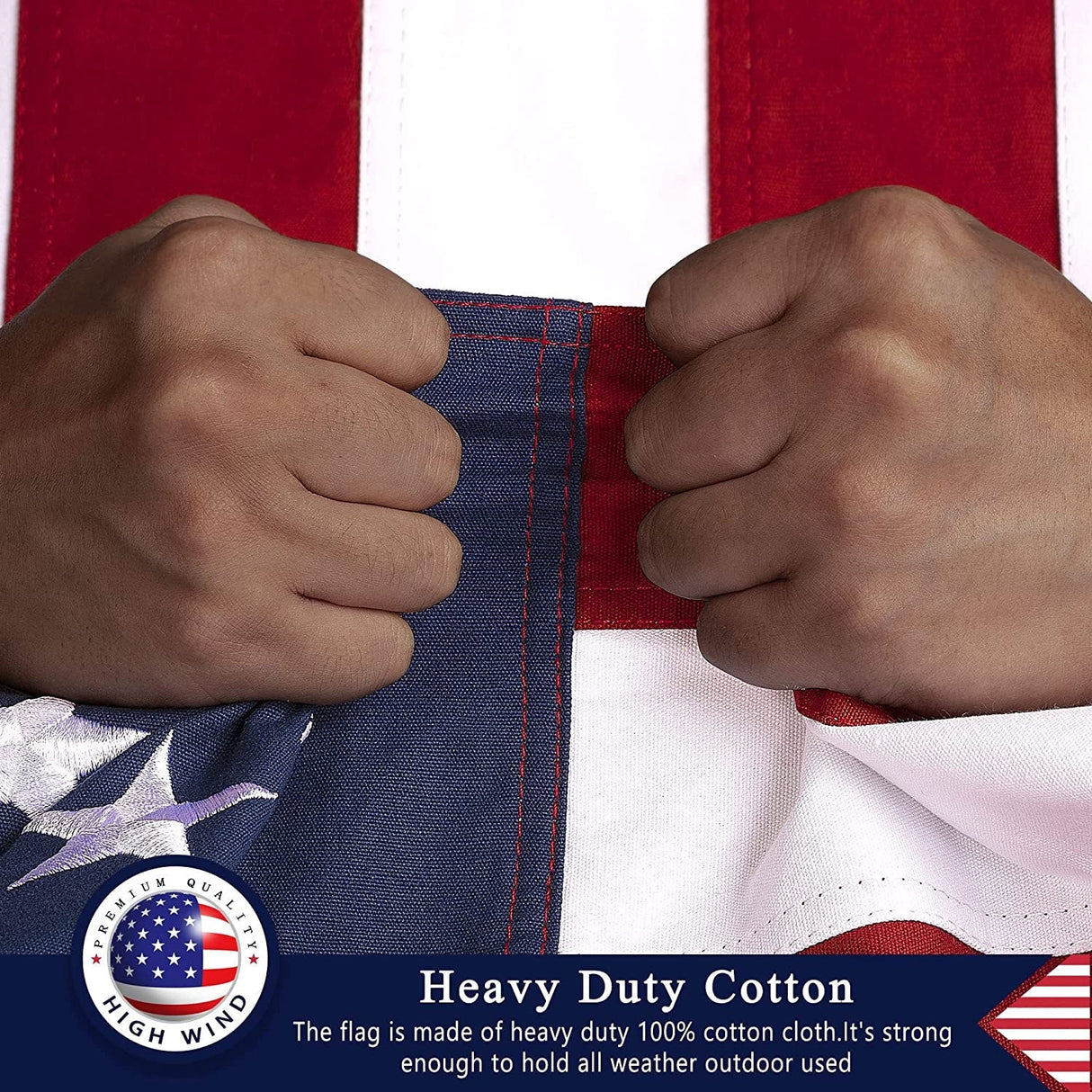 This Folded Memorial Flag American US Cotton Flag 5'x9.5' Premium 100% Cotton For Veteran, Embroidered Stars, Sewn Stripes, 4 Rows of Lock Stitching, Brass Grommets USA Burial Casket Flags, Memorial Flag American US Cotton Flag 5'x9.5' Premium 100% Cotton, The Military Gift Store, Folded Memorial Flag