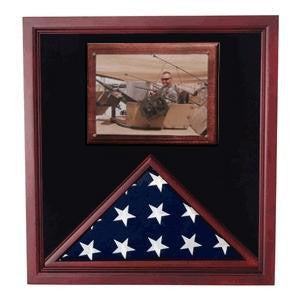 Army Air Corps Flag shadow case, Flag Frame with photo display.