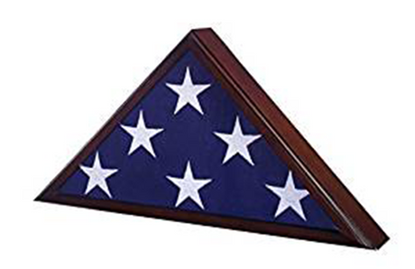 Flag Case for American Veteran Burial Flag 5 X 9- Cherry Finish Fits a 5' x 9 1/2' burial flag
