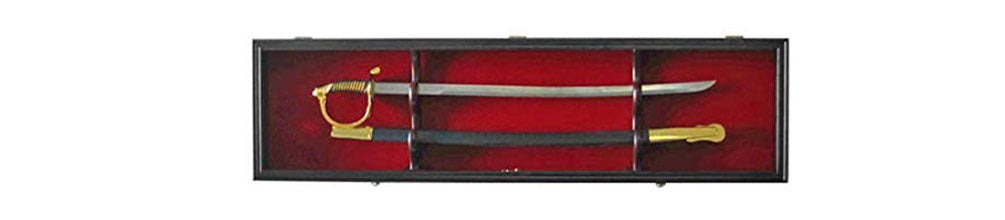 1 Sword Display Case Cabinet Stand Holder Wall Rack Shadow Box - Lockable w/ 98% UV Protection