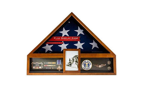 Flags connections Military Veteran Flag and Medal Display Case - Shadow Box