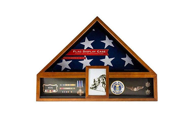 Flags connections Military Veteran Flag and Medal Display Case - Shadow Box