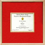 Air Force certificate in middle Display case. - The Military Gift Store