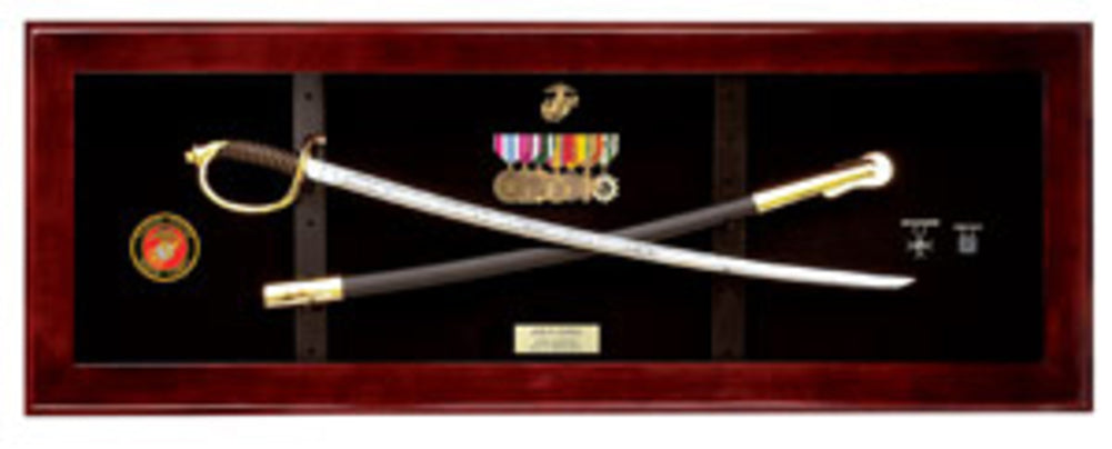USMC NCO Sword Display Case, Sword Cases, Marine Sword frame., , The Military Gift Store, Sword Display Products
