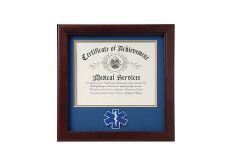 US EMS Certificate of Achievement Picture Frame with Medallion - 8x10 Inch Opening., US EMS Certificate of Achievement Picture Frame with Medallion, The Military Gift Store, Display Case Accessories