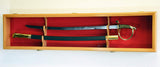 1 Sword Display Case Cabinet Stand Holder Wall Rack Box - Lockable w/ 98% UV Protection -Oak Finish