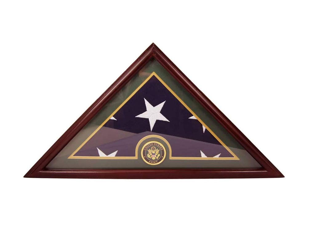 Army Flag Display Case Box, 5x9 Burial - Funeral - Veteran Flag