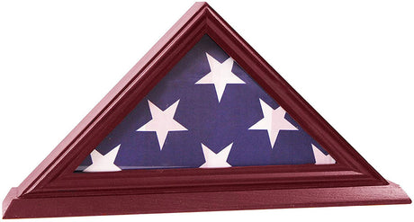 3'x5' Flag Display Case, Shadow Box (Not for Burial Funeral Flag), Solid Wood, Cherry Finish.