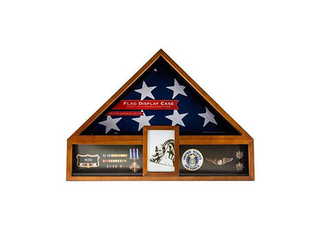 Military Veteran Flag and Medal Display Case - Shadow Box.