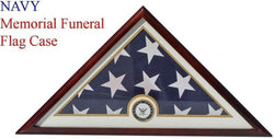 Navy Flag Display Case Box, 5x9 Burial - Funeral - Veteran Flag Elegant Display
