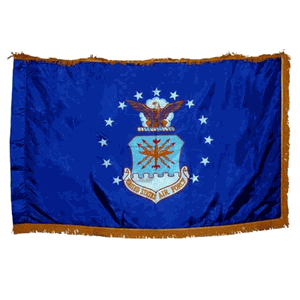 Indoor Air Force Flag 3x5 Nylon With Indoor Pole Hem And Fringe.