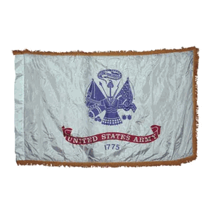 Indoor Army Flag - 3x5ft Nylon With Indoor Pole Hem And Fringe.