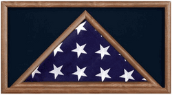Military Flag and award Medal Display Case -Shadow Box