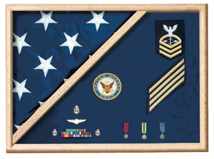 Walnut 5 X 9.5 Flag Memorial Case - Folded Corner.