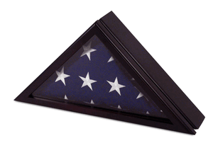 Officers 3ft X 5ft Flag Display Case In Black Cherry Finish.