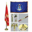 Air Force 4ft x 6ft Flag, Telescoping Flagpole, Base, and Tassel. - The Military Gift Store