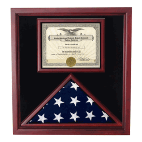 Flag and Certificate Case, Flag Display Cases With Certificate. - The Military Gift Store