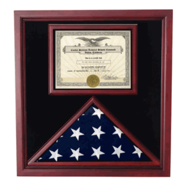 Flag and Certificate Case, Flag Display Cases With Certificate. - The Military Gift Store