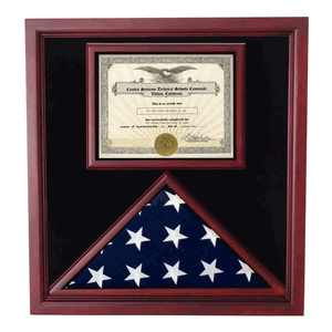 Flag display cases with certificate holder Musium Qulaty plexi glas