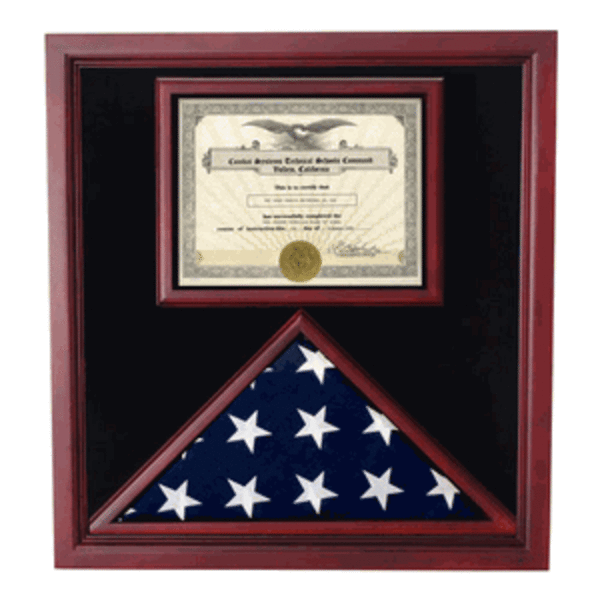 Flag and Certificate Case, Flag Display Cases With Certificate - The Military Gift Store